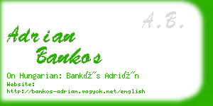 adrian bankos business card